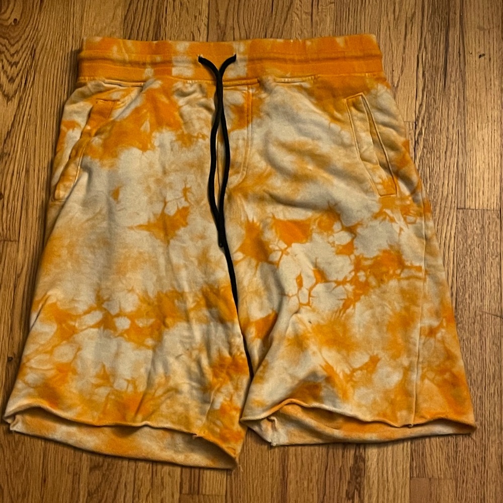 Tie-dye orange shorts